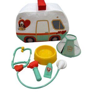 Disney Pet Vet Toy Set With Pluto Design Portable Vet Van Case Includes Stethosc
